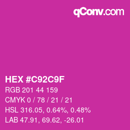 Código de color: HEX #C92C9F | qconv.com