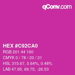 Color code: HEX #C92CA0 | qconv.com