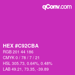 Color code: HEX #C92CBA | qconv.com