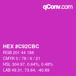 Color code: HEX #C92CBC | qconv.com