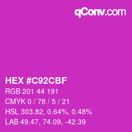 Farbcode: HEX #C92CBF | qconv.com