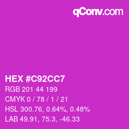 Color code: HEX #C92CC7 | qconv.com