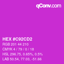Farbcode: HEX #C92CD2 | qconv.com