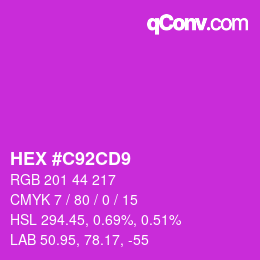 カラーコード: HEX #C92CD9 | qconv.com