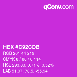 Color code: HEX #C92CDB | qconv.com