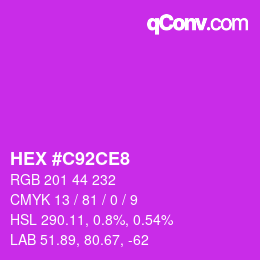カラーコード: HEX #C92CE8 | qconv.com