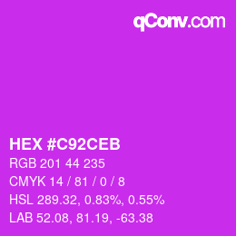 Farbcode: HEX #C92CEB | qconv.com