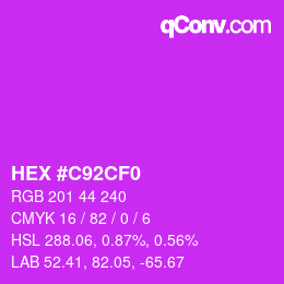 カラーコード: HEX #C92CF0 | qconv.com
