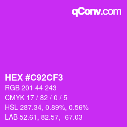 Farbcode: HEX #C92CF3 | qconv.com