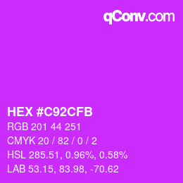 Farbcode: HEX #C92CFB | qconv.com