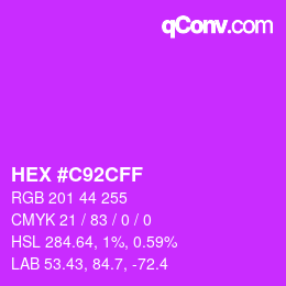 カラーコード: HEX #C92CFF | qconv.com