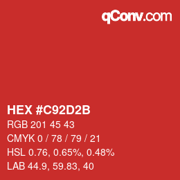 Código de color: HEX #C92D2B | qconv.com
