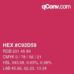 カラーコード: HEX #C92D59 | qconv.com