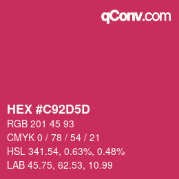 Color code: HEX #C92D5D | qconv.com