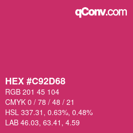 カラーコード: HEX #C92D68 | qconv.com