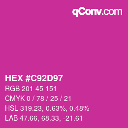 Color code: HEX #C92D97 | qconv.com