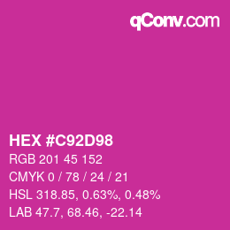 Color code: HEX #C92D98 | qconv.com