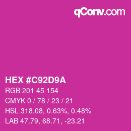 Color code: HEX #C92D9A | qconv.com