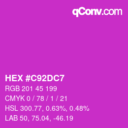 颜色代码: HEX #C92DC7 | qconv.com