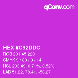 カラーコード: HEX #C92DDC | qconv.com