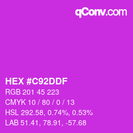 Color code: HEX #C92DDF | qconv.com