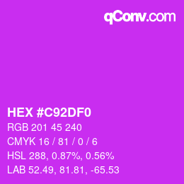Código de color: HEX #C92DF0 | qconv.com