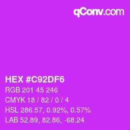 Color code: HEX #C92DF6 | qconv.com