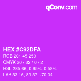 Color code: HEX #C92DFA | qconv.com