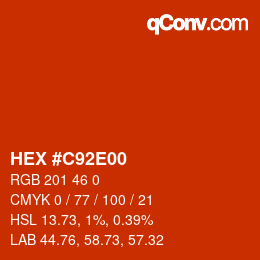 Color code: HEX #C92E00 | qconv.com