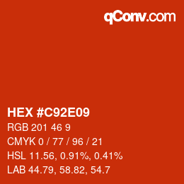 Color code: HEX #C92E09 | qconv.com