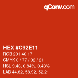 Color code: HEX #C92E11 | qconv.com