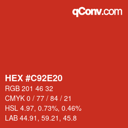 Color code: HEX #C92E20 | qconv.com