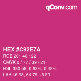 Código de color: HEX #C92E7A | qconv.com