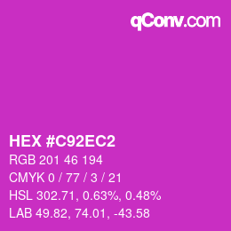 Farbcode: HEX #C92EC2 | qconv.com