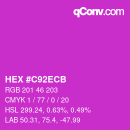 Color code: HEX #C92ECB | qconv.com