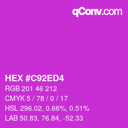 カラーコード: HEX #C92ED4 | qconv.com