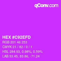 カラーコード: HEX #C92EFD | qconv.com