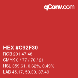 Color code: HEX #C92F30 | qconv.com