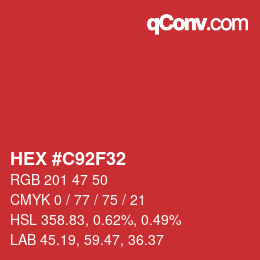 Color code: HEX #C92F32 | qconv.com