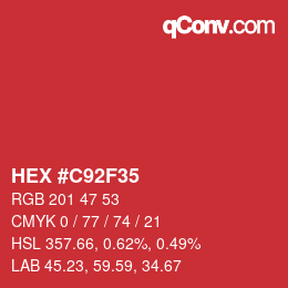 Color code: HEX #C92F35 | qconv.com