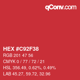 Color code: HEX #C92F38 | qconv.com