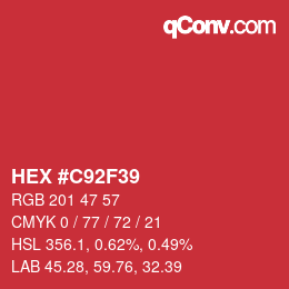 Color code: HEX #C92F39 | qconv.com