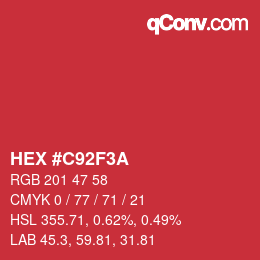 Color code: HEX #C92F3A | qconv.com