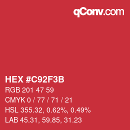 Color code: HEX #C92F3B | qconv.com