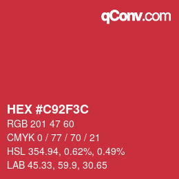 Código de color: HEX #C92F3C | qconv.com