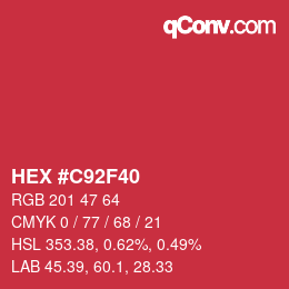 Color code: HEX #C92F40 | qconv.com