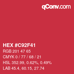 Color code: HEX #C92F41 | qconv.com