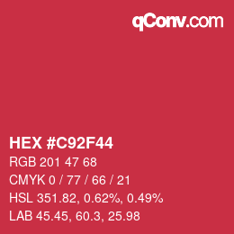 Farbcode: HEX #C92F44 | qconv.com