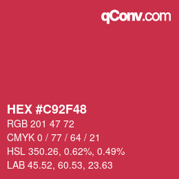 Color code: HEX #C92F48 | qconv.com