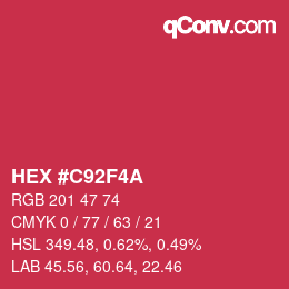 Color code: HEX #C92F4A | qconv.com